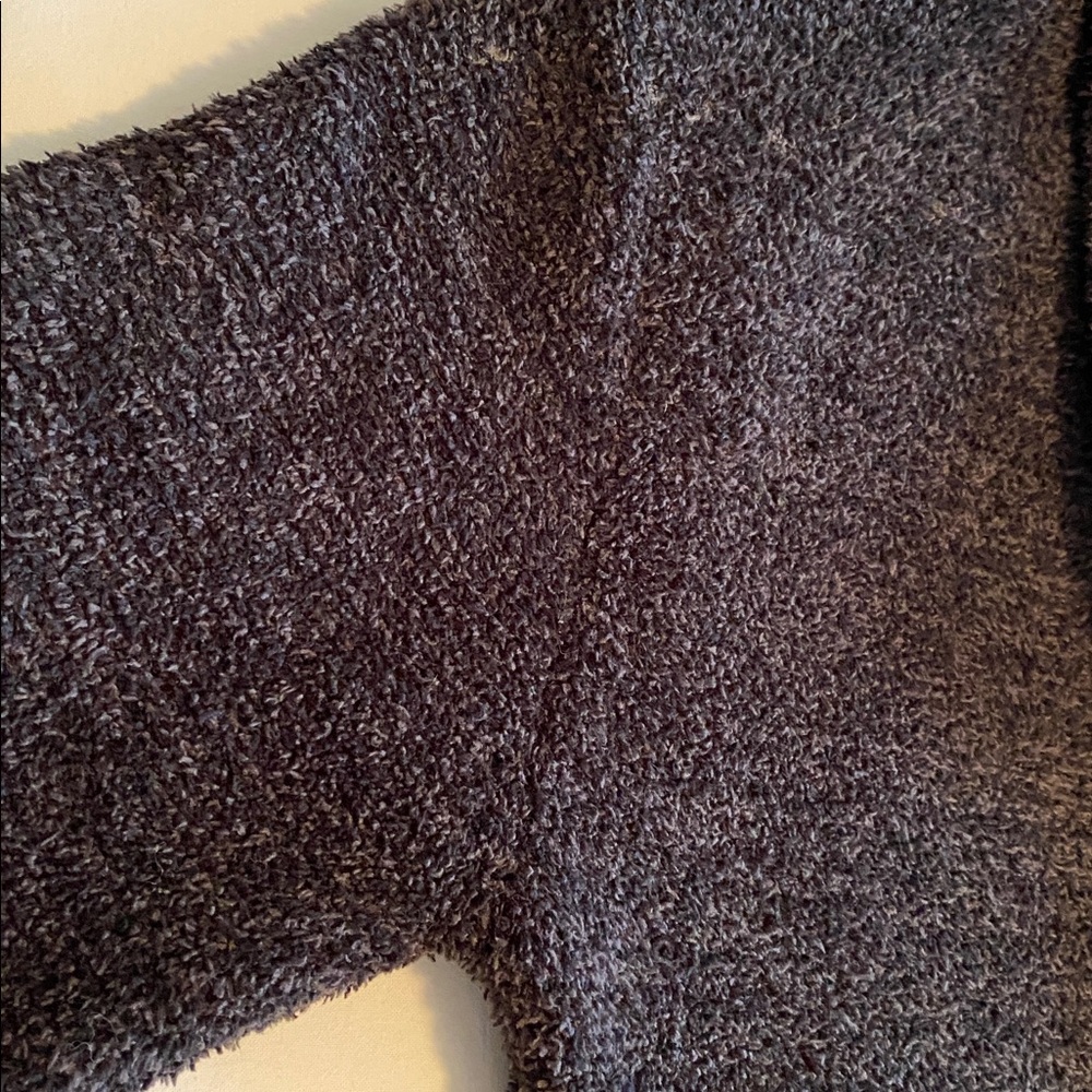 Barefoot Dreams Men's Shawl Collar Cardigan Heathered Carbon and Black Small - Picture 9 of 16